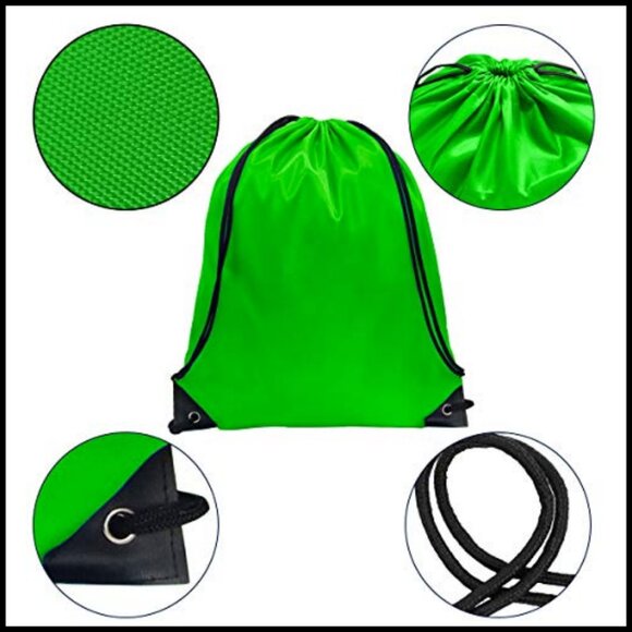 Lightweight Nylon Drawstring Backpack Pack for Gym Sports Travel Foldable